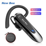 New Bee B45 Bluetooth Headset with Dual Mic and Noise Cancelling – Wireless Hands-Free Earpiece for Driving and Business