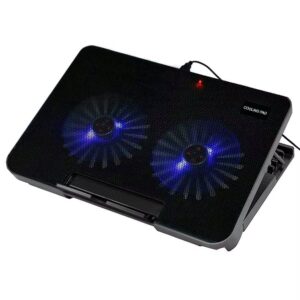 Adjustable Laptop Cooling Stand with Dual Fans – Fits Up to 17-Inch Notebooks