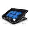 BLUELANS laptop cooling pad with six quiet fans, dual USB ports, and adjustable ergonomic stand for 12–17 inch laptop