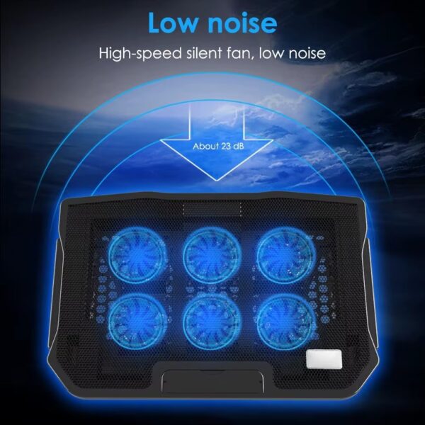 BLUELANS 2 USB Ports Six Cooling Fans Laptop Cooler Pad