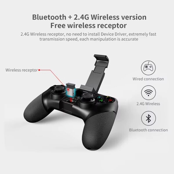 Ipega PG-9076 Wireless Bluetooth Game Controller – 2.4G Dual Mode Joystick for Android, TV, PC & PS3