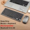 Mini Wireless Keyboard Mouse Combo Bluetooth 5.0 2.4GHz
