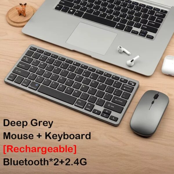 Mini Wireless Keyboard Mouse Combo Bluetooth 5.0 2.4GHz