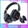 Siindoo JH-ANC930Plus headphones: hybrid wireless design, active noise cancellation, multi-magnetic touch control, LED screen.