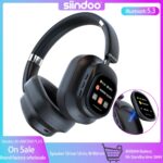 Siindoo JH-ANC930Plus headphones: hybrid wireless design, active noise cancellation, multi-magnetic touch control, LED screen.
